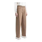 Katoenen denim baggy broek Peserico , Brown , Dames