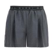 Elastische Taille Geplooide Shorts Marni , Gray , Dames