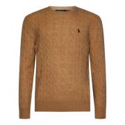 Luxe Beige Crewneck Sweater Aw24 Polo Ralph Lauren , Beige , Heren