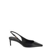 Leren Slingback Pump Schoen Dolce & Gabbana , Black , Dames