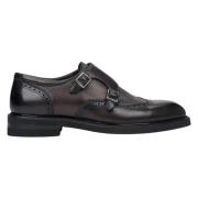 Herenzadelbruine leren brogues met monniksbanden Estro , Brown , Heren