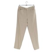 Pre-owned Wool bottoms Hermès Vintage , Beige , Heren