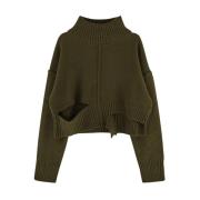 Wollen Turtleneck Gebreid MM6 Maison Margiela , Green , Dames