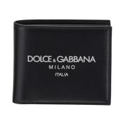 Leren Logo Portemonnee Dolce & Gabbana , Black , Heren