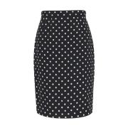 Zijden Pois Print Rok Dolce & Gabbana , Black , Dames