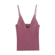 Top Logo Shirt Diesel , Pink , Dames