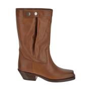 Kalfsleren Biker Boots Isabel Marant , Brown , Dames