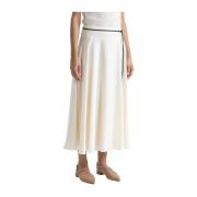 Zachte viscose blend rok met riem Peserico , Beige , Dames