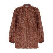 Ramie Tuniek Top Zimmermann , Brown , Dames