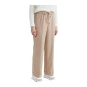 Joggingbroek van wol en viscosemix Peserico , Brown , Dames