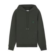 Vos Katoen Hoodie Sweatshirt Maison Kitsuné , Green , Heren