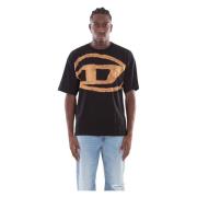 Bleach Tee in T-Boxt Stijl Diesel , Black , Heren