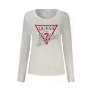 Witte Katoenen Tops & T-shirt Guess , White , Dames