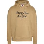 Beige Klassieke Katoenen Dames Sweater Tommy Jeans , Beige , Heren