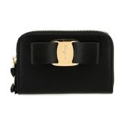 Klassieke Zwarte Leren Portemonnee Salvatore Ferragamo , Black , Dames