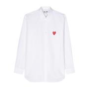 Geborduurd overhemd met hartapplicatie Comme des Garçons , White , Dam...