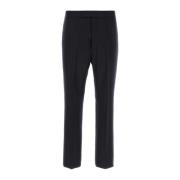 Navy blauwe wollen broek Thom Browne , Blue , Heren