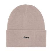 Geribbelde Stretch Beanie Paddenstoelhoed Obey , Gray , Heren