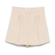 Beige Geplooide Shorts met Zakken Max Mara , Beige , Dames