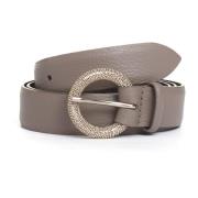 Beige Ronde Gesp Leren Riem Orciani , Beige , Dames