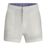 Witte Dames Korte Broek met Logo Guess , White , Dames