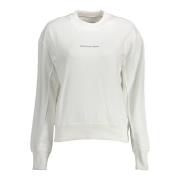 Witte Sweatshirt met Lange Mouwen Print Calvin Klein , White , Dames