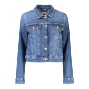 Blauwe Denim Jack met Gewassen Effect Guess , Blue , Dames