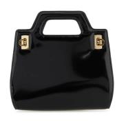 Mini Zwarte Leren Handtas Salvatore Ferragamo , Black , Dames