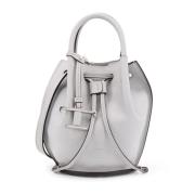 Leren Bucket Bag met Trekkoord Tod's , Gray , Dames