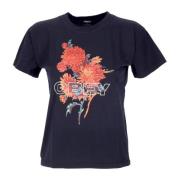 Vintage Bloemenprint Dames T-shirt Obey , Black , Dames