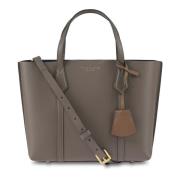 Triple-Compartment Small Tote Tas Tory Burch , Gray , Dames