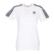 3 Strepen Wit T-shirt Korte Mouw Adidas , White , Dames