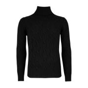 Elegant Turtleneck Sweater Filippo De Laurentiis , Black , Heren