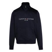 Logo Mockneck Hoodie Tommy Hilfiger , Black , Heren