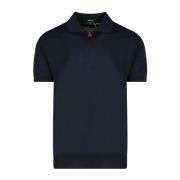 Italiaanse Katoenen Poloshirt Kiton , Blue , Heren