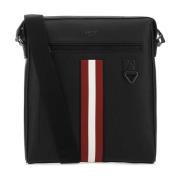 Stijlvolle Zwarte Leren Crossbody Tas Bally , Black , Heren