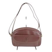 Pre-owned Leather shoulder-bags Cartier Vintage , Red , Dames