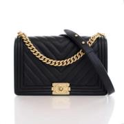 Pre-owned Leather chanel-bags Chanel Vintage , Black , Dames