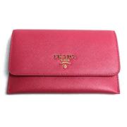 Pre-owned Leather wallets Prada Vintage , Pink , Dames