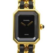 Pre-owned Leather watches Chanel Vintage , Black , Dames