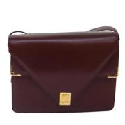 Pre-owned Leather shoulder-bags Cartier Vintage , Red , Dames