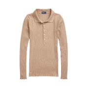 Bruine Polo Shirt met Knopen Polo Ralph Lauren , Brown , Dames