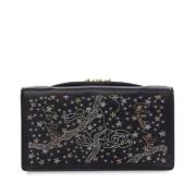 Pre-owned Leather clutches Dior Vintage , Black , Dames