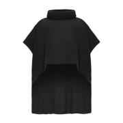 Elegante Zwarte Poncho Rolnek American Dreams , Black , Dames