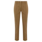 Kameel Katoenen Broek Regular Fit Hand Picked , Brown , Dames