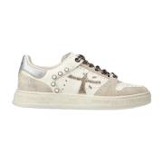 Blauwe Leren Sneakers Premiata , White , Dames