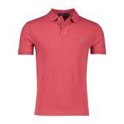 Rode korte mouw slim fit polo Polo Ralph Lauren , Red , Heren