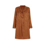 Luipaard Zijden Jacquard Jurk Carolina Herrera , Brown , Dames