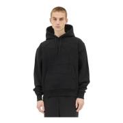 Katoenen Hoodie met Logoplaatje Burberry , Black , Heren