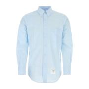 Lichtblauwe Popeline Overhemd Thom Browne , Blue , Heren